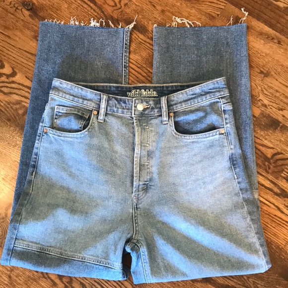 Wild Fable High Rise Straight Button Up Raw Hem Jeans - Picture 2 of 14